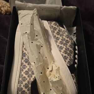 Kate Spade Black and White Floral Canvas Sneakers
